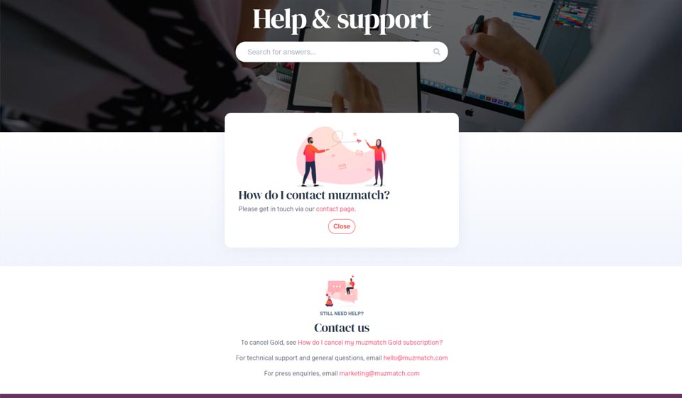 Caratteristiche del sito di incontri Muzmatch