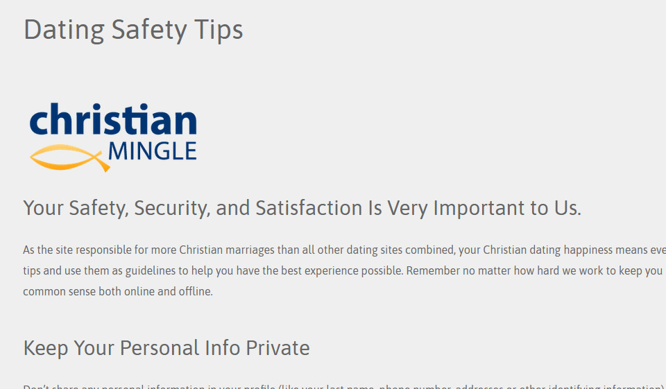 ChristianMingle dating website features